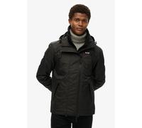 Outdoorjacke SUPERDRY "HOODED MTN WINDBREAKER JACKET", Damen, Gr. 3XL, schwarz, Web, Obermaterial: 100% Polyester, unifarben, relaxed fit hüftlang, Jacken Outdoorjacke (24024151-XXXL) schwarz