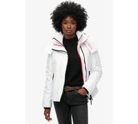 Outdoorjacke SUPERDRY "HOODED MTN WINDBREAKER JACKET", Damen, Gr. L, weiß (optic), Web, Obermaterial: 100% Polyester, unifarben, slim fit, Jacken Outdoorjacke (38236767-L)