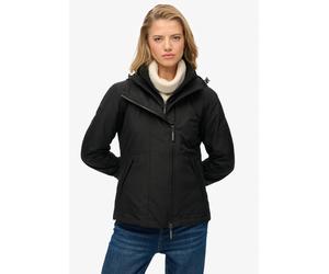 Outdoorjacke SUPERDRY "Hooded Mtn Windbreaker Jkt", Damen, Gr. L, schwarz (meteorite schwarz), Web, Obermaterial: 100% Polyester, unifarben, normal, Jacken Outdoorjacke, mit normaler Passform, aus Pol