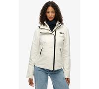 Outdoorjacke SUPERDRY "HOODED MTN WINDBREAKER JKT", Damen, Gr. M, sanftes weiß, Web, Obermaterial: 100% Polyester, unifarben, slim fit, Bündchen, Jacken Outdoorjacke (27441936-M) sanftes weiß