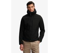 Outdoorjacke SUPERDRY "HOODED SOFTSHELL TREKKER JKT", Herren, Gr. L, schwarz, Web, Obermaterial: 90% Polyester, 10% Elasthan, unifarben, relaxed fit normal, Jacken Outdoorjacke (35669160-L) schwarz
