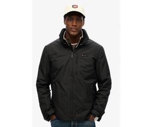 Outdoorjacke SUPERDRY "NON HOOD LOGO WINDBREAKER", Herren, Gr. M, schwarz (jet schwarz), Web, Obermaterial: 100% Polyester, unifarben, hüftlang, Jacken Outdoorjacke, mit Obermaterial aus Polyester, hü