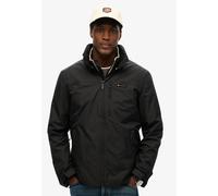 Outdoorjacke SUPERDRY "NON HOOD LOGO WINDBREAKER", Herren, Gr. XL, schwarz (jet schwarz), Web, Obermaterial: 100% Polyester, unifarben, modisch, Langarm, Jacken (54845805-XL) jet schwarz