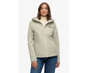Outdoorjacke SUPERDRY "WATERPROOF JACKET", Damen, Gr. XS, dusty sage, Web, Obermaterial: 100% Polyester, unifarben, loose fit Po-bedeckend, Jacken Outdoorjacke, Wasserdicht (Säule wird nachgereicht) (