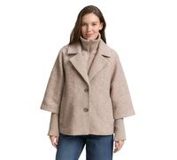 Outdoorjacke TOM TAILOR, Damen, Gr. 3XL, beige (boucle beige melange), Bouclé, Obermaterial: 100% Polyester. Futter: 100% Polyester, meliert, regular fit taillenbedeckt, Bündchen, Jacken Outdoorjacke,