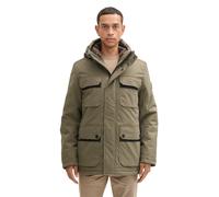 Outdoorjacke TOM TAILOR, Herren, Gr. XL, grün (jungle soil grün), Obermaterial: 100% Polyester. Futter: 100% Polyester, unifarben, regular fit Po-bedeckend, ohne Ausschnitt, Rippbündchen, Jacken Outdo
