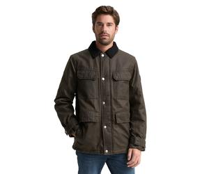 Outdoorjacke TOM TAILOR, Herren, Gr. XL, schwarz braun melange, Web, Obermaterial: 60% Baumwolle, 40% Polyester. Futter: 100% Polyester, meliert, regular fit Po-bedeckend, Manschette, Jacken Outdoorja