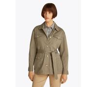 Outdoorjacke TOMMY HILFIGER "GOLD BUTTON UTILITY JACKET", Damen, Gr. S (36), braun (tundra braun), Web, Obermaterial: 97% Baumwolle, 3% Elasthan, unifarben, regular fit hüftlang, 1-Knopf-Manschette, J