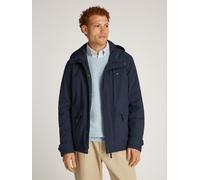 Outdoorjacke TOMMY HILFIGER "LW PACKABLE HOODED JKT", Herren, Gr. M, blau (desert sky), Web, Obermaterial: 100% Polyester, unifarben, regular fit hüftlang, verstellbar Bündchen mit Druckknöpfen, Jacke
