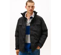 Outdoorjacke TOMMY HILFIGER "TECH PADDED JKT", Herren, Gr. L, schwarz, Web, Obermaterial: 100% Polyamid, relaxed fit normal, Jacken Outdoorjacke, Winterjacke, Stehkragen mit verstaubarer Kapuze, relax