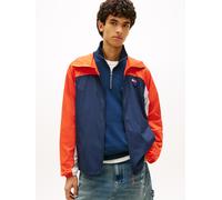 Outdoorjacke TOMMY JEANS "TJM OUTDOOR SHELL", Gr. XXL, schwarz night navy multi, Web, Obermaterial: 100% Nylon, regular fit normal, Rundhals, eingesetzt elastischer Bund, Jacken Outdoorjacke, Windshee