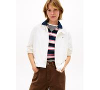 Outdoorjacke TOMMY JEANS "TJW ESSENTIAL JACKET EXT", Damen, Gr. L (40), ecru, Web, Obermaterial: 100% Nylon, unifarben, bequem kurz, elastischer Bund, Jacken Outdoorjacke, mit kontrastfarbenem Einsatz