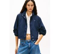 Outdoorjacke TOMMY JEANS "TJW ESSENTIAL JACKET EXT", Damen, Gr. XL (42), blau (schwarz night navy), Web, Obermaterial: 100% Polyamid, unifarben, bequem kurz, elastischer Bund, Jacken Outdoorjacke, mit