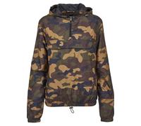 Outdoorjacke URBAN CLASSICS "Urban Classics Damen Ladies Camo Pull Over Jacket", Damen, Gr. S, grün (woodcamo), 100% Polyester, mehrfarbig, normal, ohne Ausschnitt, Jacken Outdoorjacke (15433433-S) wo