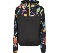 Outdoorjacke URBAN CLASSICS "Urban Classics Damen Ladies Mixed Pull Over Jacket", Damen, Gr. XS, bunt (schwarzfruity), 100% Polyester, Mäntel Outdoorjacke (22184561-XS) schwarzfruity