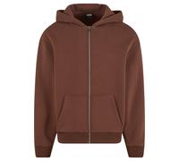 Outdoorjacke URBAN CLASSICS "Urban Classics Fluffy Zip Cardigan", Damen, Gr. XL, chocolatebraun, 70% Baumwolle, 30% Polyester, unifarben, normal, ohne Ausschnitt, Jacken Outdoorjacke (56106917-XL) cho