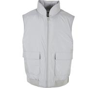 Jerseyweste URBAN CLASSICS "Urban Classics Herren Clean Puffer Vest", Herren, Gr. XL, weiß (lightasphalt), 100% Polyester, Rundhals, Westen (30639443-XL) lightasphalt
