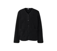 Outdoorjacke URBAN CLASSICS "Urban Classics Ladies Buttoned Teddy Jacket", Damen, Gr. L, schwarz, 100% Polyester, unifarben, normal, amerikanischer Ausschnitt, Jacken Outdoorjacke (20112917-L) schwarz