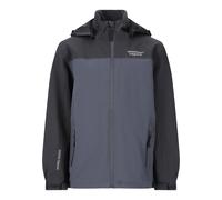 Outdoorjacke WEATHER REPORT "Borise Jr.", Kinder, Gr. 104, stahlblau, 90% Polyester, 10% Elasthan, mehrfarbig, normal, hoch geschlossener Ausschnitt, Jacken Outdoorjacke, mit wasserdichter Ausstattung