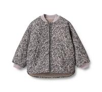 Outdoorjacke WHEAT "Reversible Thermo Jacket Lake", Mädchen, Gr. 116, schwarz (schwarz sea flowers), Web, Obermaterial: 100% Polyester, geblümt, normal normal, Rundhals, Bündchen, Jacken Outdoorjacke,