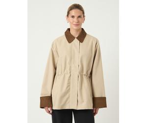 Outdoorjacke Y.A.S "YASANCA LS PARKA JACKET S. NOOS", Damen, Gr. 38, beige (oxford tan), Web, Obermaterial: 65% Baumwolle, 35% Polyester, unifarben, hüftbedeckend, Jacken Outdoorjacke (89140953-38) ox