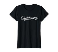 Outdoors Throwback Varsity Classic Vintage Style Graphic Preisgünstiges Grafik-T-Shirt, Damen, Schwarz, XL
