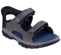 Outdoorsandale SKECHERS "TRESMEN-REECE", Herren, Gr. 43, grau, Lederimitat, Schuhe Outdoorsandale, Trekking Sandale, Outdoorschuh mit Heel Pillow Funktion (21482403-43) grau