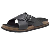 Outdoorsandale TIMBERLAND "Amalfi Vibes Cross Slide", Herren, Gr. 40, schwarz (schwarz, leather), Leder, Schuhe Outdoorsandale (89684041-40) schwarz, leather