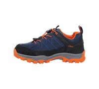 Outdoorschuh CMP "KIDS RIGEL LOW WP TREKKING SHOES", Jungen, Gr. 35, blau (b. blau, arancio), Leder, Schuhe Outdoorschuh, wasserdicht (54103946-35)