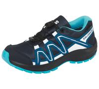 Outdoorschuh SALOMON "PICCOLO WP J", Kinder, Gr. 32, blau (carbon, dunkelblau, aquarius), Synthetik, Textil, Schuhe Outdoorschuh, wasserdicht (64891432-32) carbon, dunkelblau, aquarius