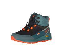 Outdoorschuh TROLLKIDS "KIDS SKARVAN HIKER MID XT", Kinder, Gr. 33, orange (stormy blau, flame orange, schwarz), Mesh, Synthetik, Schuhe Outdoorschuh, wasserdicht, Vibram Sohle, Schnellverschluss, ref