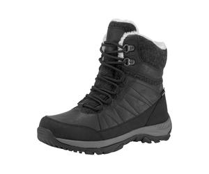 Outdoorwinterstiefel HI-TEC "RIVA MID WATERPROOF", Damen, Gr. 39, schwarz, Synthetik, Schuhe Schnürboots Winterboots, Winterstiefel, Snowboots, Winterschuhe, wasserdicht & gefüttert (46339027-39) schw
