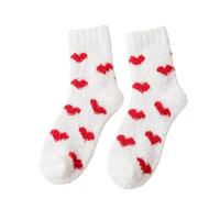 OutFyt YONGHONGKEJI 3 Paar Warme Winter Bettsocken Für Damen Und Mädchen, Liebevolles Herz, Bequeme Slipper Socken, Dicke Flauschige Wintersocken, Lässige Bodensocken, Lässiges Zuhause, Schlafen