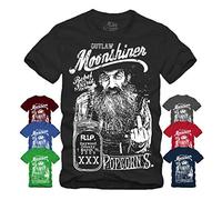 Outlaw Moonshiner - T-Shirt Rockabilly Redneck Hillbilly Whisky Schnaps Brennen (XXL, Blau)