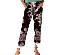 Outlet Angebote Damen Sommerhose Damen Leicht, Leinenhose Damen Sommer Große Größen, Bequeme Freizeithose Lang Linen Pants High Waist Stoffhose Leinen Hosen Prime 2025 Angebote Kleidung Damen Sale
