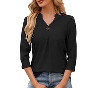 Outlet Angebote Sale Damen Klassische Schwarze Bluse - Business Tshirt Damen Weiss Kurzarm Baumwolle Orientalische Kleidung Junggesellenabschied Shirt Tops Fuer Damen Baumwolle Damen Mode Sale Sale
