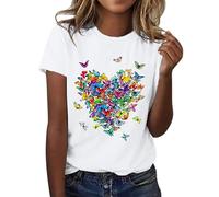 Outlet Angebote Sale T -Shirt Damen Sexy Shirt Tiefer Ausschnitt Baumwolle Bunt Longshirt Pink Tshirt Frauen Oversize Basic Set Bedruckt Neckholder Top Bluse Weiß Kurzarm Große Größen Weisses
