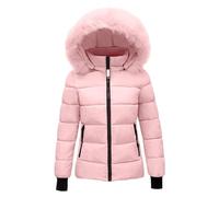 Outlet Angebote Sale, Tagesangebote Heute, Puffer Jacke Damen Winter Leichte Steppjacke Winterjacke Damen Mit Fellkapuze Kurz Pufferjacke Gesteppter Dicke Warme Daunenjacke, Blitzangebote