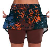 Outlet Angebote Weißer Rock Bermuda Shorts Damen Knielang Kurze Jeans Damen Knielang High Waist Stretch Hosenrock Kurz Elastische Taille Einfarbiges Yoga Rock Hawaii Rock Damen (Orange, L)