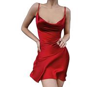 Outlet Shop Strand Must Haves Sommerkleid Damen Persönlichkeit Rock Temperament Elegantes Neckholder-Kleid Mit Taschenhals Und Satinbasis Schwarzes Kleid Eng Meine Rechnung Einsehen