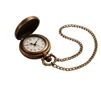 OUTLETISSIMO® Vintage-Taschenuhr mit Kette in Antik-Bronze - Retro-Design mit aufklappbarem Deckel - Geschenkidee für Herren/Damen - Steampunk ET101