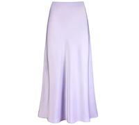 Outoshe Damen Langes Satin-Kleid mit hoher Taille und verdecktem elastischem Bund, A-Linie, Fliederfarben, M