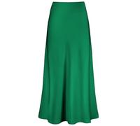 Outoshe Damen Langes Satin-Kleid mit hoher Taille und verdecktem elastischem Bund, A-Linie, L