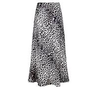 Outoshe Damen Langes Satin-Kleid mit hoher Taille und verdecktem elastischem Bund, A-Linie, S