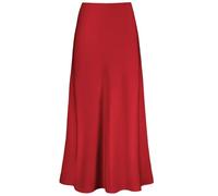 Outoshe Maxirock für Damen, aus Satin, hohe Taille, versteckter elastischer Bund, A-Linie, langer Rock