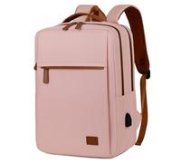 Outplea 15.6" Laptop Rucksack für Herren Damen, Schulrucksack Wasserdicht Teenager, Arbeitstasche Reiserucksack für Uni Büro, Rosa