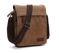 Outreo Schultertasche Vintage Umhängetasche Herren Messenger Taschen Canvas Kuriertasche für Tablet Retro Reisetasche Schule Aktentasche