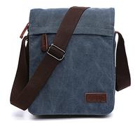 Outreo Schultertasche Vintage Umhängetasche Herren Messenger Taschen Canvas Kuriertasche für Tablet Retro Reisetasche Schule Aktentasche