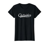 Outsider Vintage Varsity Style Classic Retro Aesthetic Preisgünstiges Grafik-T-Shirt, Damen, Schwarz, S