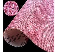Outus 12000 Stück Bling Bling Strass Blatt Strasssteine Aufkleber DIY Auto Dekoration Aufkleber Selbstklebende Glitzer Kristall Edelstein Aufkleber für Auto Dekoration, 24,9 x 20,9 cm (Rosa)